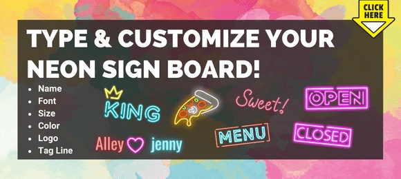 Customized neon sign board