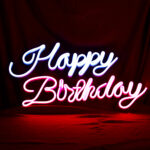 Happy birthday neon sign  board