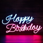 Happy birthday neon sign  board
